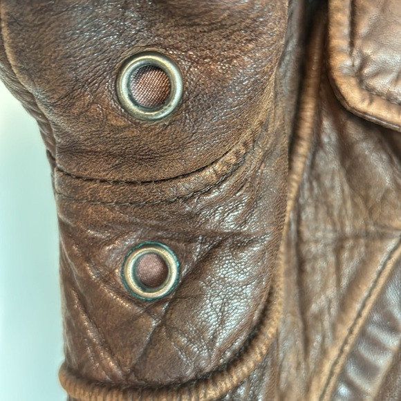 Vintage Town & Country Men’s Genuine Distressed Leather Flight Bomber Jacket - Picture 11 of 16